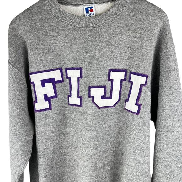 Russell Athletic : Vintage FIJI Letter Block Gray Crewneck Sweatshirt USA : XL - Picture 2 of 11
